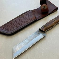 Couteau 27.5cm lame saxe/scramasaxe nordique forgé LLF série chasse