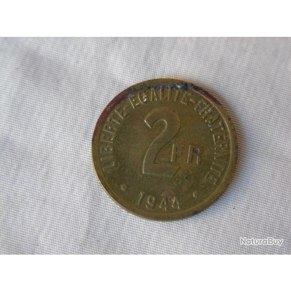 WW2 US PICE DE 2 FRANCS FRANCAIS DE 1944 " FABRICATION AMRICAINE " DBARQUEMENT DE PROVENCE