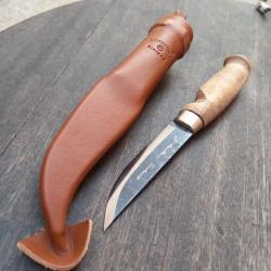 Joli Couteau PUUKKO FINLANDAIS J.MARTTIINI  Étui en cuir Manche en Bois