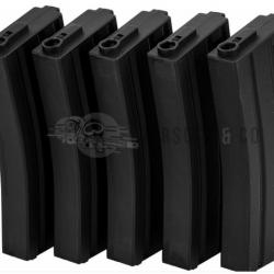 5 chargeurs M4 M16 AR15 Stanag Mid cap Spena armes 120 bb billes 6mm