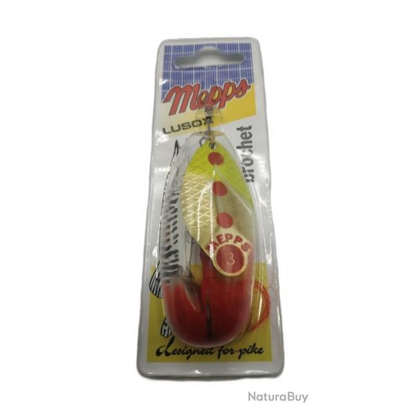 Mepps cuillre lusox or-fluo jaune point rouge 3