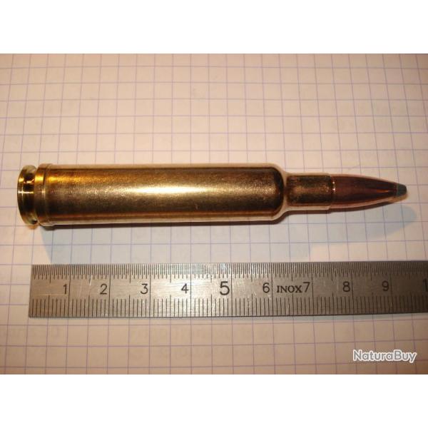 une cartouche de 338-378 weatherby magnum ogive nosler partition rare calibre de  collection