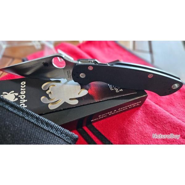 COUTEAU TACTIC SPYDERCO PARA MILITARY 2   + ETUI NYLON