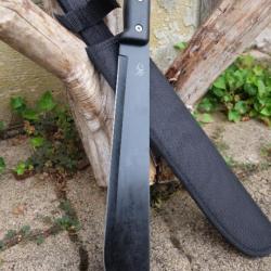 Poignard Gros Couteau Machette Russe Spetsnaz Survie Trekking Lame Acier 40x13 Etui Nylon