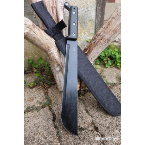 Poignard Gros Couteau Machette Russe Spetsnaz Survie Trekking Lame Acier 40x13 Etui Nylon