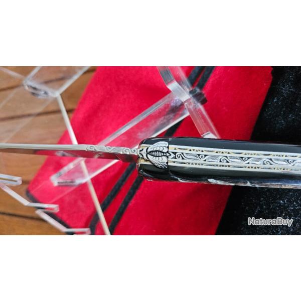 MAGNIFIQUE COUTEAU DE POCHE LAGUIOLE DAVID DAUVILLAIRE TRIPLE PLATINES