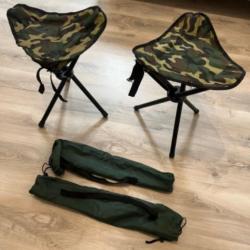 Lots de 2 tabourets pliants militaire