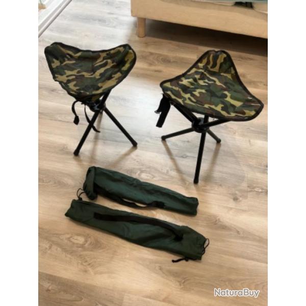 Lots de 2 tabourets pliants militaire