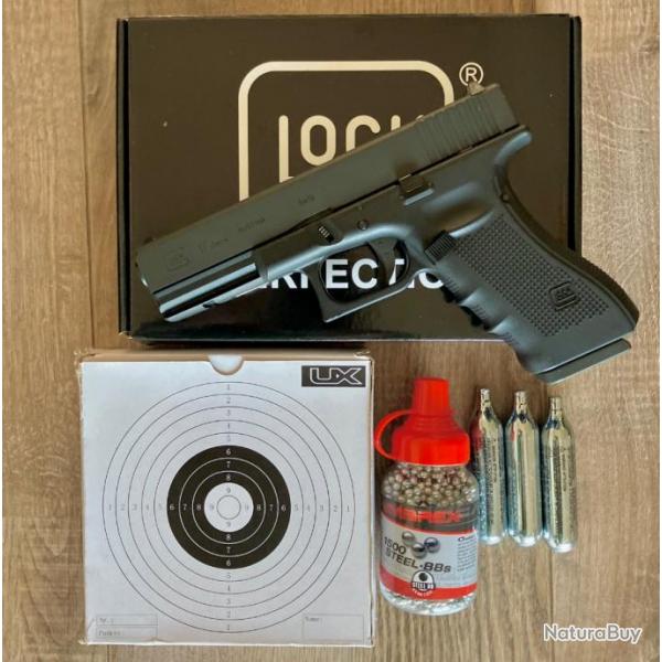 Glock 17 Gen 4 CO2 4.5mm Cybergun KWC en pack prt  tirer