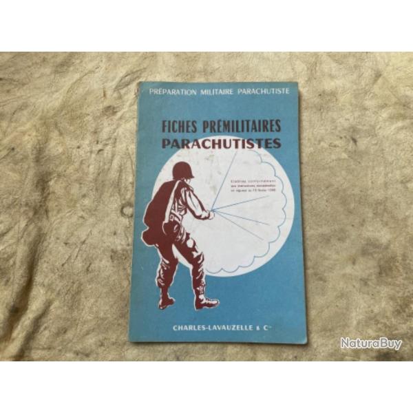 Livres fiches militaire prliminaire Parachutiste Anne 1968