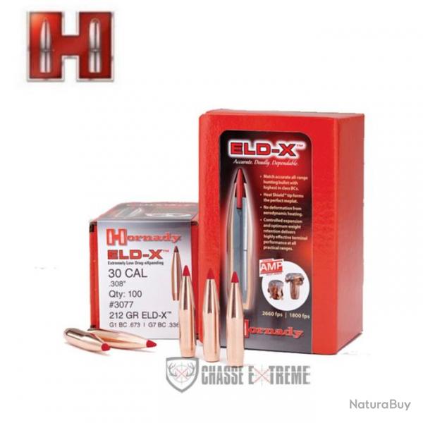 100 Ogives HORNADY cal 6mm .243 90Gr Eld-X