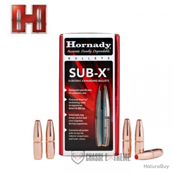 100 Ogives HORNADY Cal 30 .308 175Gr SUB-X