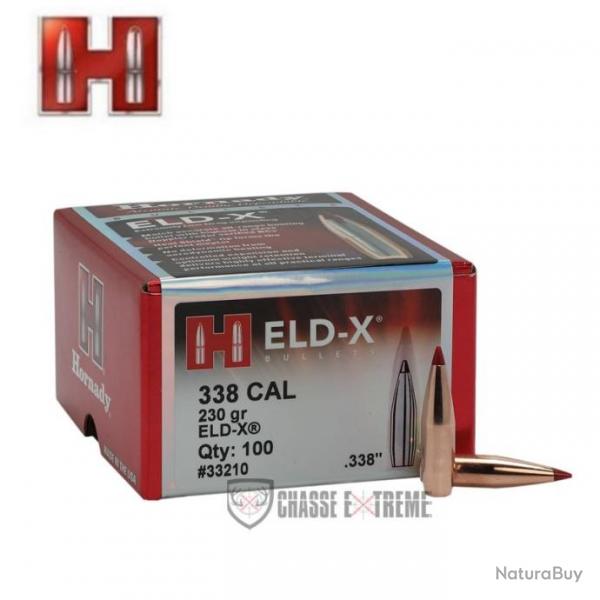 100 Ogives HORNADY Cal 338 230Gr ELD-X