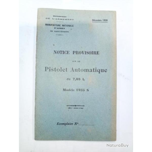 Notice pour pistolet 1935 S