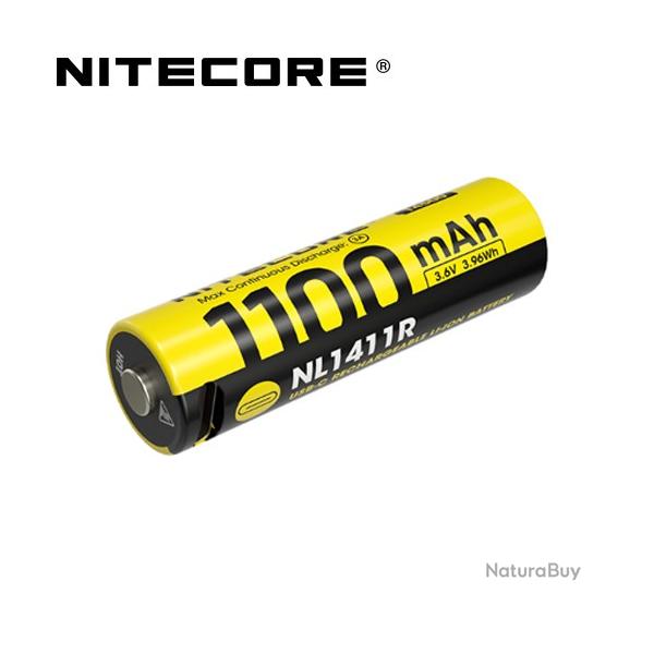 Batterie Nitecore NL1411R 14500 - 1100mAh rechargeable en USB-C