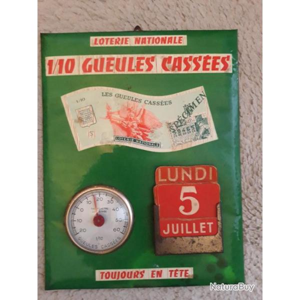 calendrier perpetuelle loteries des geulles cass WW 1 grande guerre 14/18