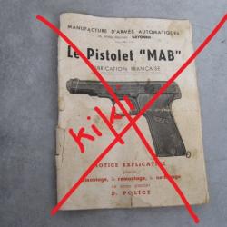 notice explicative sur le pistolet M.A.B.