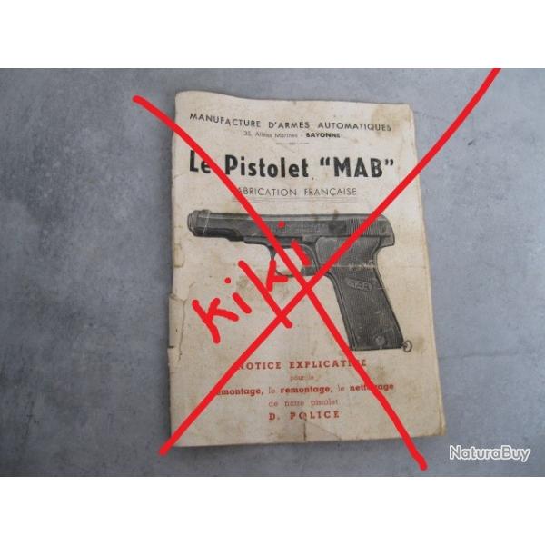 notice explicative sur le pistolet M.A.B.