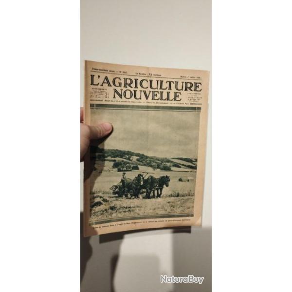 Livre magazine ancien l'agriculture nouvelle du 27 juillet 1929 collection vintage antiquit rare