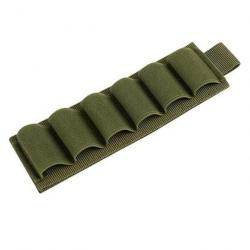 Cartouchière velcro autocollante 6 emplacements calibre 12 - Verte