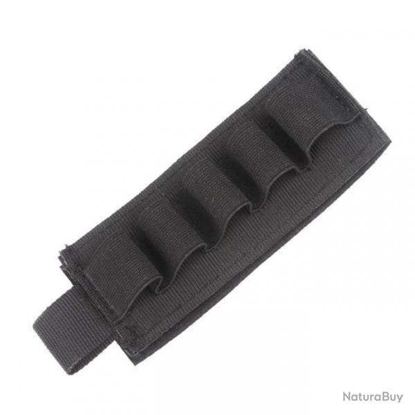 Cartouchire velcro autocollante 5 emplacements calibre 12 - Noire