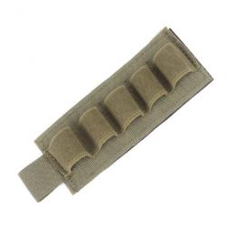 Cartouchière velcro autocollante 5 emplacements calibre 12 - Verte