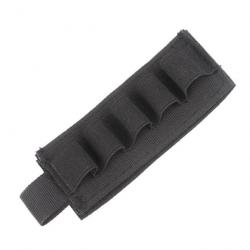 Cartouchière velcro autocollante 5 emplacements calibre 16 - Noire