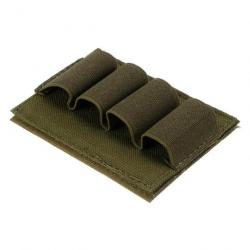 Cartouchière velcro autocollante 4 emplacements calibre 12 - Verte