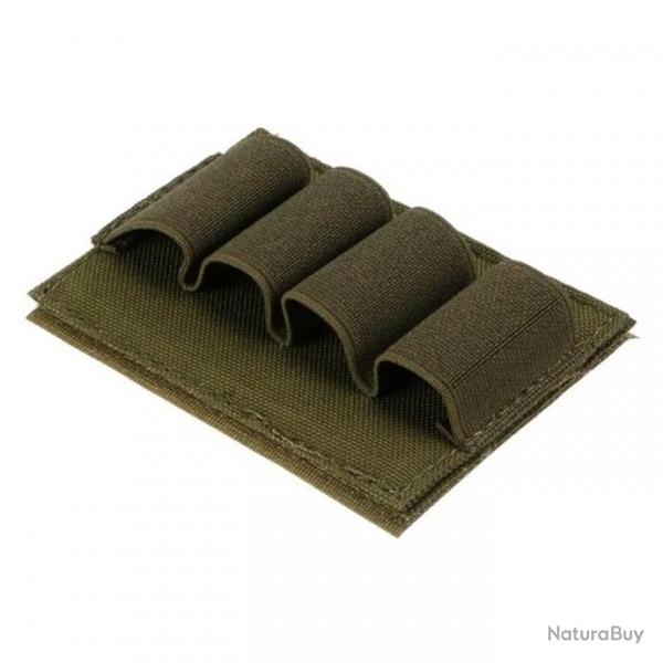 Cartouchire velcro autocollante 4 emplacements calibre 12 - Verte