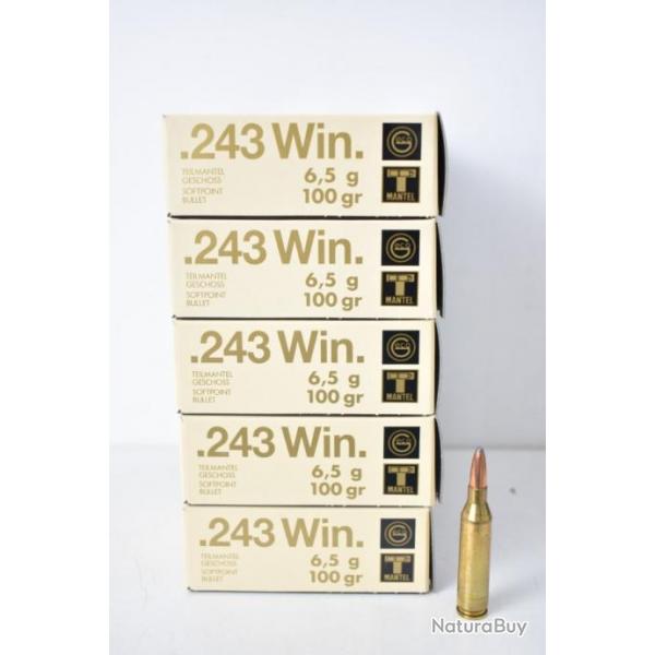 5 Boites de Balles Geco 243 Win Tmantel 100gr