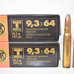 2 Boites de Balles RWS calibre 9,3x64 Tmantel 285gr