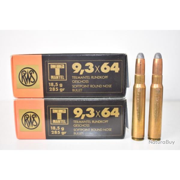 2 Boites de Balles RWS calibre 9,3x64 Tmantel 285gr