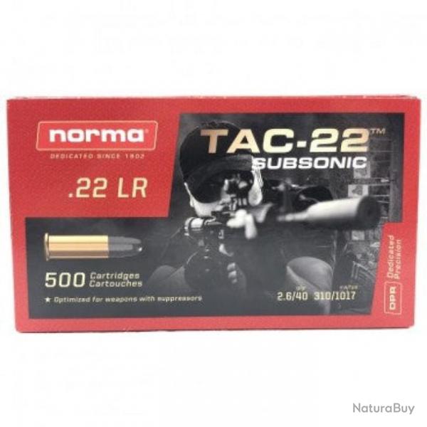 Wahoo BF24 ! 500 Balles Norma TAC-22 Subsonic - Cal.  22LR