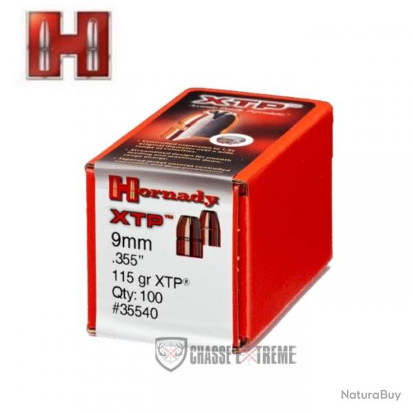 100 Ogives HORNADY Cal 9mm 115Gr HP/XTP