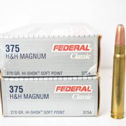 38 Balles Federal Calibre 375 H&H Mag HI-SHOK 270gr