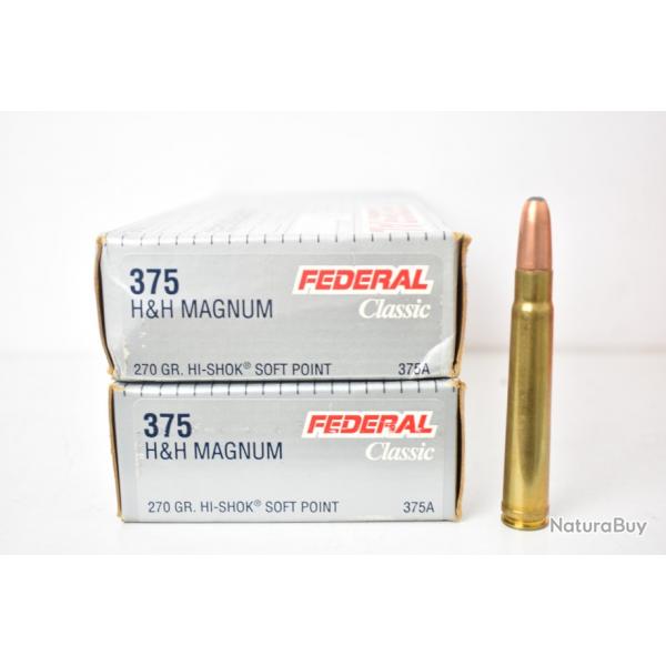 38 Balles Federal Calibre 375 H&H Mag HI-SHOK 270gr