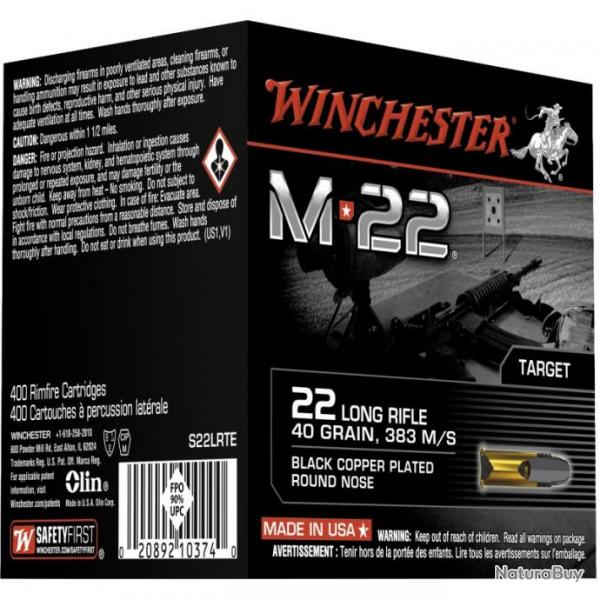 WINCHESTER - Balles 22LR M22 Black CPRN 40g - TARGET (x400)