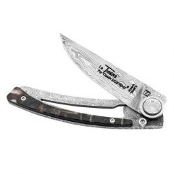 LE THIERS DOZORME LINER LOCK CORNE DE BELIER 11CM DAMAS couteau