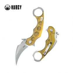 Couteau Kubey Rogue Pikal Karambit Ultem Lame Acier 14C28N IKBS Linerlock Clip KUB298G