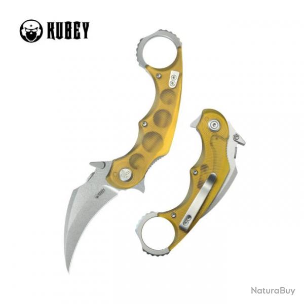 Couteau Kubey Rogue Pikal Karambit Ultem Lame Acier 14C28N IKBS Linerlock Clip KUB298G