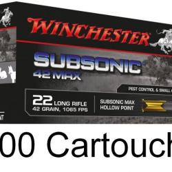 WINCHESTER Subsonic 42 MAX - 42gr - Cal. 22LR - Boîte de 500 cartouches