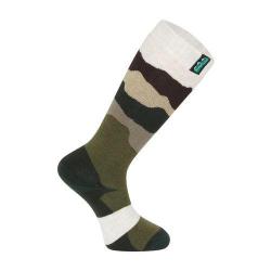 Chaussettes hautes laine mérinos olive stripe