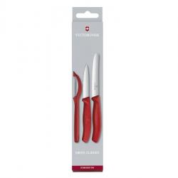 SET 3 PIECES VICTORINOX SWISSCLASSIC ROUGE couteaux d'office