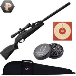 BF24 ! Carabine Gamo Black 10x Maxxim IGT 29j cal4.5mm + lunette 3-9x40 + plombs + cibles + fourreau