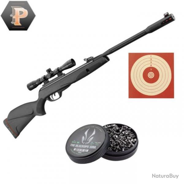 BF24 ! Carabine  plombs Gamo Black Fusion IGT 29 Joules + 4X32 WR + plombs + cibles