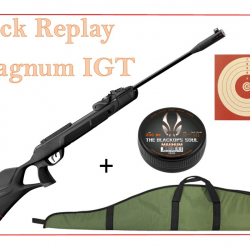 BF24 ! Pack Carabine Gamo 45J Replay Magnum IGT cal.5,5 mm + Cibles + 200 Plombs + fourreau