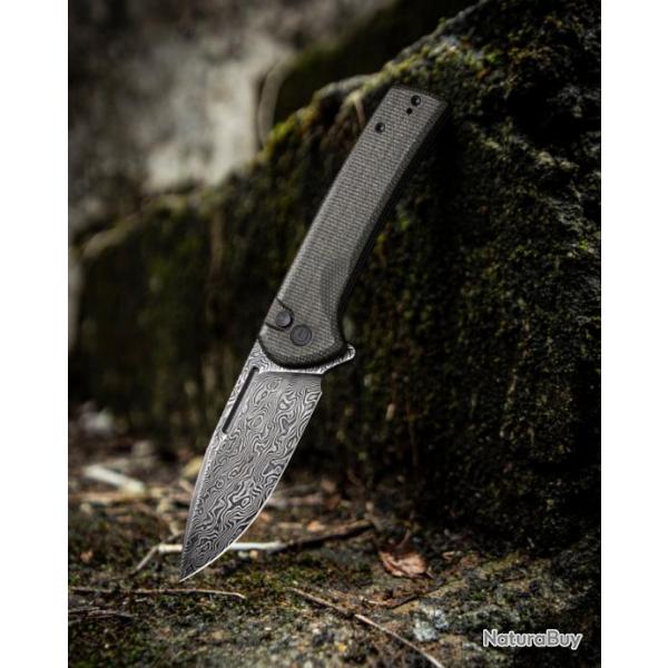 COUTEAU CIVIVI CONSPIRATOR MICARTA VERT/NOIR DAMAS lame 9cm