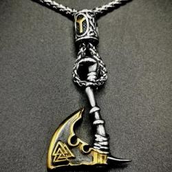 Collier Hache Viking Or: Amulette Rune Nordique