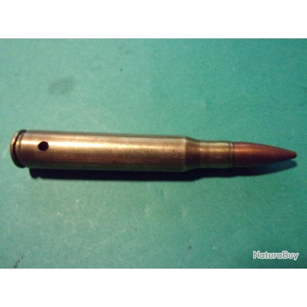 Munition US 30-06, tui laiton, balle blinde cuivre, marquage: FC 30-06 SPRG, neutralise