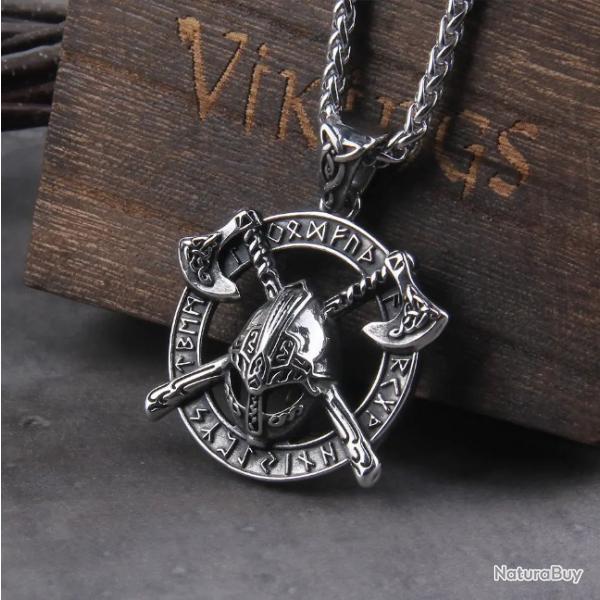 Collier viking pendentif Berserk en acier inoxydable